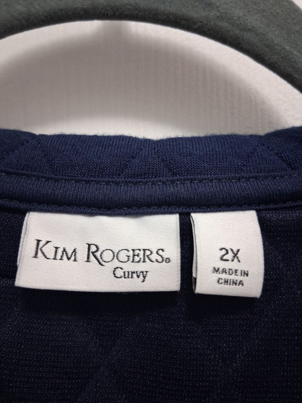 Kim Rogers Curvy Quilted Navy Sleeveless Vest With Inside Pockets. - Picture 3 of 5